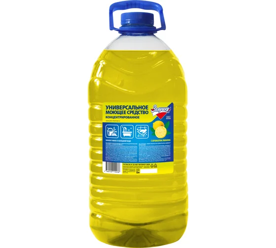 Средство для мытья посуды 5 л, ЗОЛУШКА, концентрат, "Лимон", М-04-1к