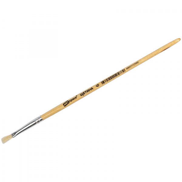 Кисть щетина, ArtSpace, плоская №06, пакет, европодвес