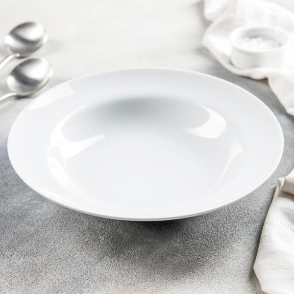 Тарелка глубокая 24 см "Идиллия", 500 мл, цвет белый