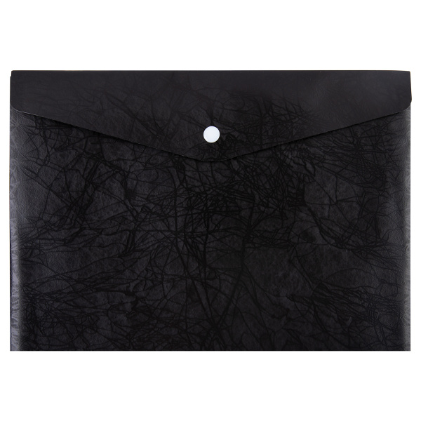 Папка-конверт с кнопкой А4 180мкм Expert Complete Premier, волокно, черный