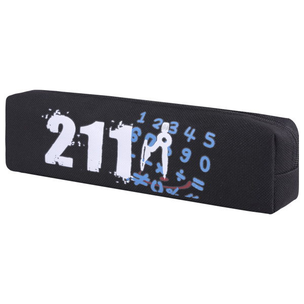 Пенал ЮНЛАНДИЯ ЮНИОР, 1 отделение, полиэстер, "Maths", 20х6х4 см, 273808