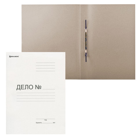 Скоросшиватель картонный мелованный BRAUBERG, гарантированная плотность 440 г/м2, до 200 листов