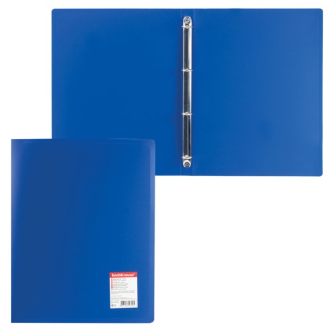 Папка 4 кольца ERICH KRAUSE "Standard", 24мм, синяя, 0,5 мм, 14455