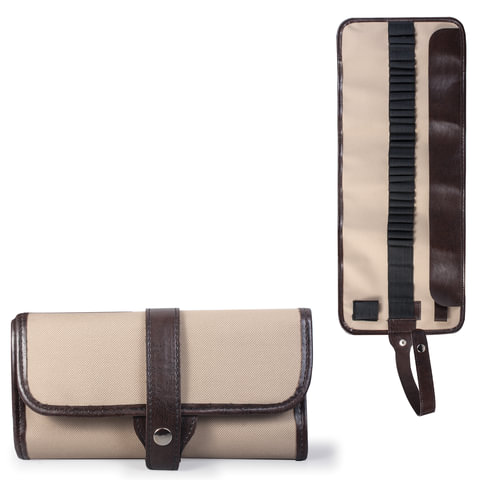 Пенал для художника на кнопках, размер 200*100мм, ткань, бежевый, 695