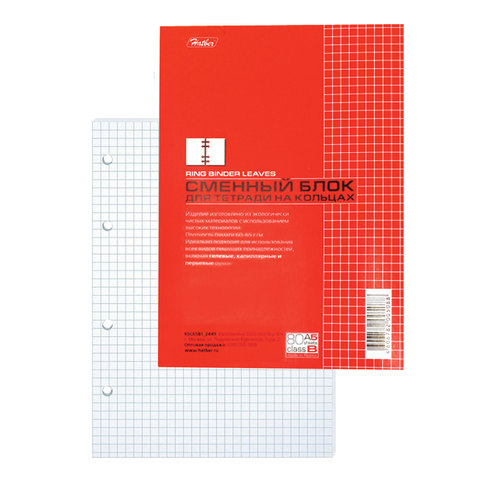 Сменный блок к тетради на кольцах А5 80л. "Хатбер", белый, 80СБ5В1(Т05088)