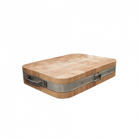 Колода настольная 500х500х150 мм. (буковая) окольцованная 