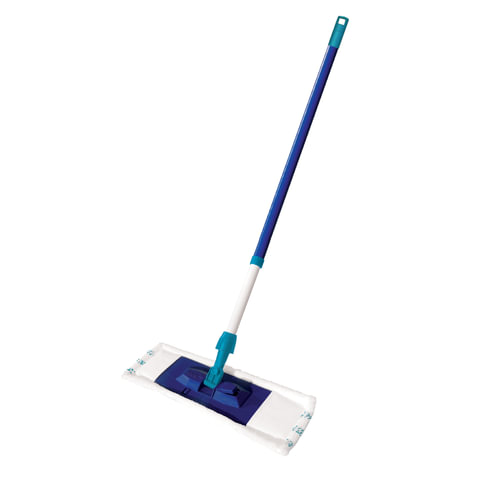 Швабра с флаундером 40 см, телескопический черенок 130 см, еврорезьба, МОП микрофибра (тип К), YORK 
