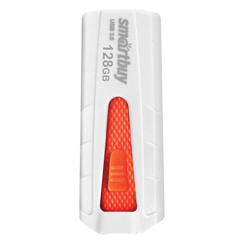 Флэш-диск 128 GB SMARTBUY Iron USB 3.0, белый/красный, SB128GBIR-W3