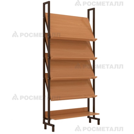 Стеллаж демонстрационный меламин 900х300х1900 цвет Ольха, м/ серый, М400Д