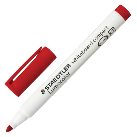 Маркер для доски STAEDTLER (Штедлер, Германия) "Lumocolor", круглый наконечник, 1-2 мм, красный, 341