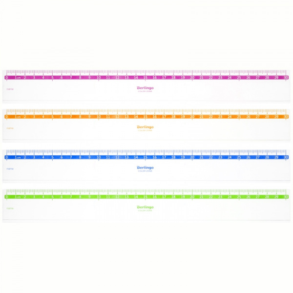 Линейка 30см Berlingo "Color", прозрачная PR_30130