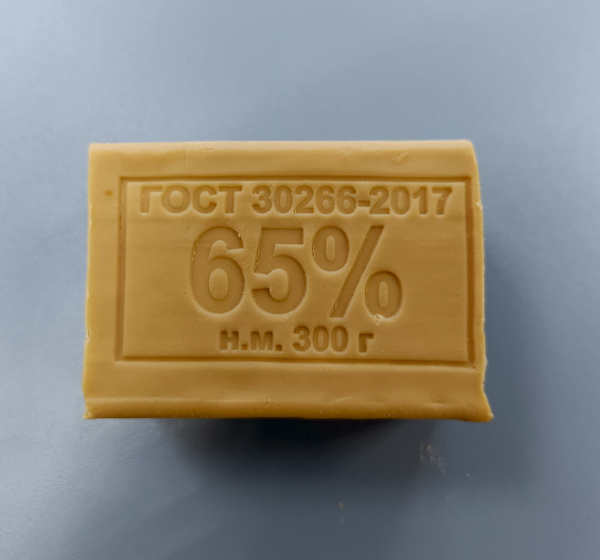 Мыло хозяйственное 65% 300гр (Меридиан), антибактериальный эффект, без упаковки