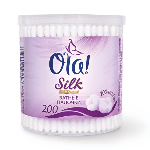 Ватные палочки OLA!-Silk Sense 200шт, пластиковый стакан, 3898, 3428, ш/к 93898