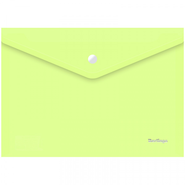 Папка-конверт на кнопке Berlingo "Starlight", А4, 180мкм, прозрачная салатовая
