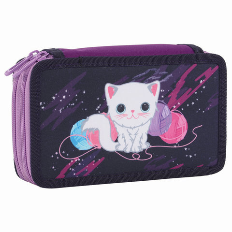 Пенал TIGER FAMILY (ТАЙГЕР), 2 отделения, "Пушистый котенок", 19х11х5 см, TGTY-004D1E