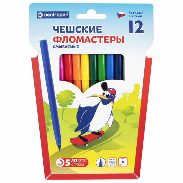 Фломастеры Centropen 12 цв., вент.колпачок, пласт.упак, гарантия - 3года, 7790/12 Фломастеры Centropen 12 цв., вент.колпачок, пласт.упак, гарантия - 3года, 7790/12