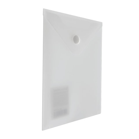 Папка-конверт с кнопкой BRAUBERG, А6, 105*148 мм, 180 мкм, прозрачная, матовая, 227321