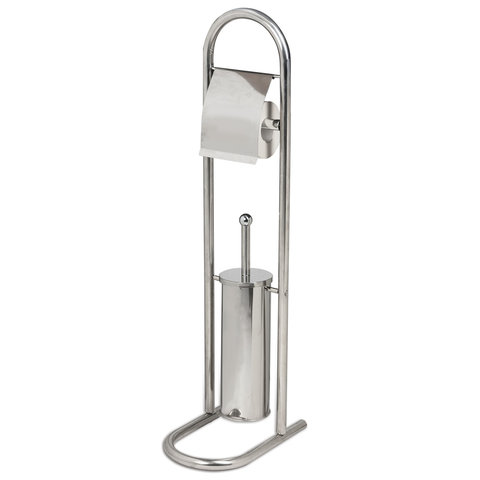 Держатель для туалетной бумаги и ерш ЛАЙМА, НАПОЛЬНЫЙ, нержавеющая сталь, зеркальный, 601619