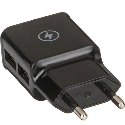 Зарядное устройство сетевое (220 В), RED LINE NT-2A, кабель microUSB 1 м, 2 порта USB, выходной ток 