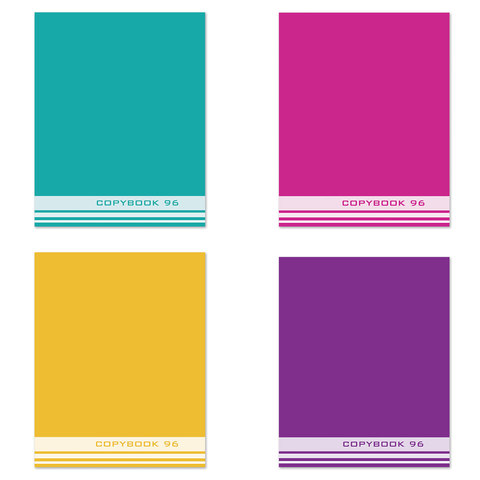 Тетрадь 96л. клетка STAFF, офсет №2, обложка картон. "Однотонная"