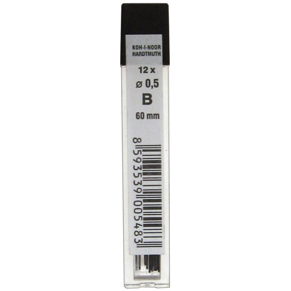 Грифель запасной KOH-I-NOOR B 0,5 мм, 12 шт., 4152/B Грифель запасной KOH-I-NOOR B 0,5 мм, 12 шт., 4152/B