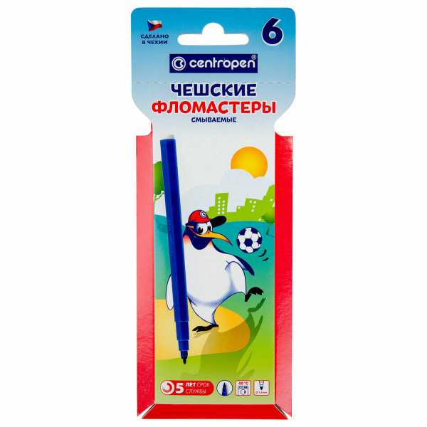 Фломастеры Centropen  6 цв., вент.колпачок, пласт.упак, гарантия - 3года, 7790/6 Фломастеры Centropen  6 цв., вент.колпачок, пласт.упак, гарантия - 3года, 7790/6