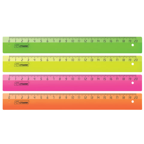 Линейка 20см Стамм флю. ЛН11, ЛН12