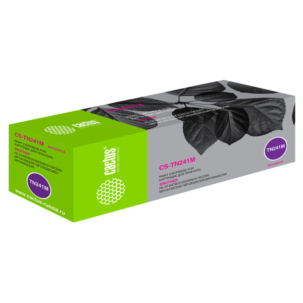 Картридж лазерный CACTUS (CS-TN241M) для BROTHER HL-3140CW/DCP-9020CDW, пурпурный, ресурс 1400 стр. 