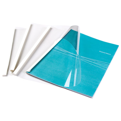 Обложки для термопереплета FELLOWES, комп 100 шт, А4, 10 мм 81-100 л., верх -прозр ПВХ, низ- картон