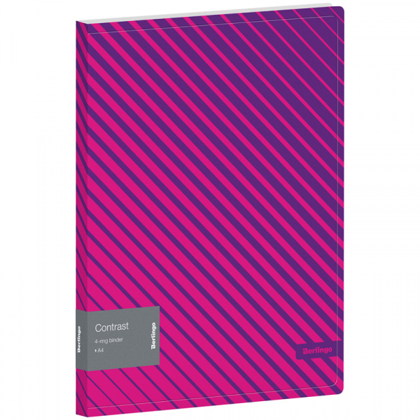 Папка на 4 кольцах Berlingo "Contrast", 24мм, 600мкм, D-кольца, с внутр. карманом RB4_4D042