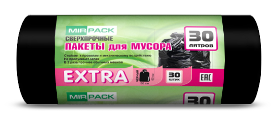 Мешки д/мусора 30л "EXTRA" в рулоне 30 штук, ПНД, 12 мкм, размер 50х60 см, черные Мешки д/мусора 30л "EXTRA" в рулоне 30 штук, ПНД, 12 мкм, размер 50х60 см, черные