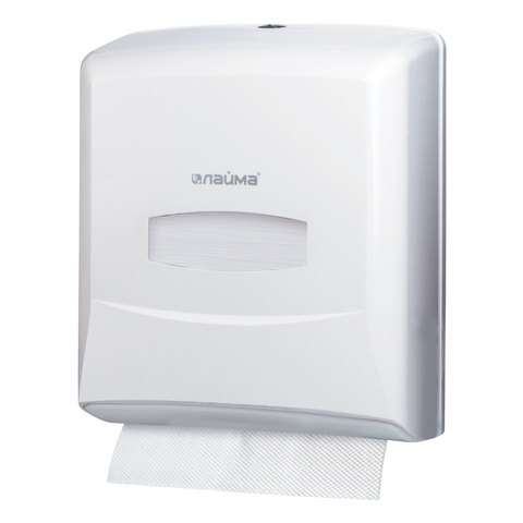 Диспенсер для полотенец ЛАЙМА PROFESSIONAL (Система H3), ZZ (V), белый, ABS-пластик, 601426