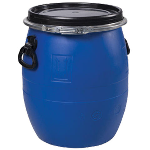 Бочка 48л, OpenTop, полиэтилен (ПЭНД), крышка с хомутом, диам. 323мм, для пищевых и химич продуктов 