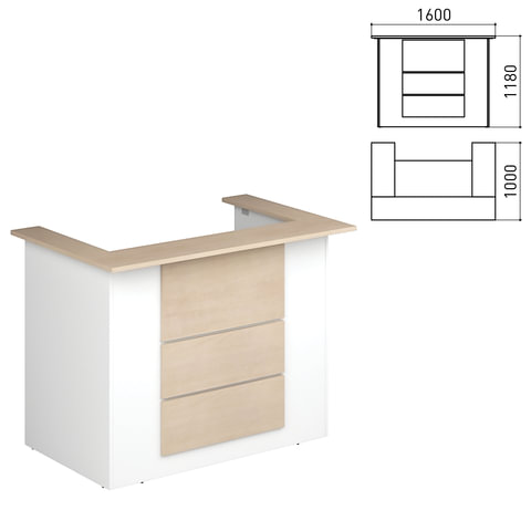 Стойка ресепшн , 950х730х1150 мм, дуб шамони светлый