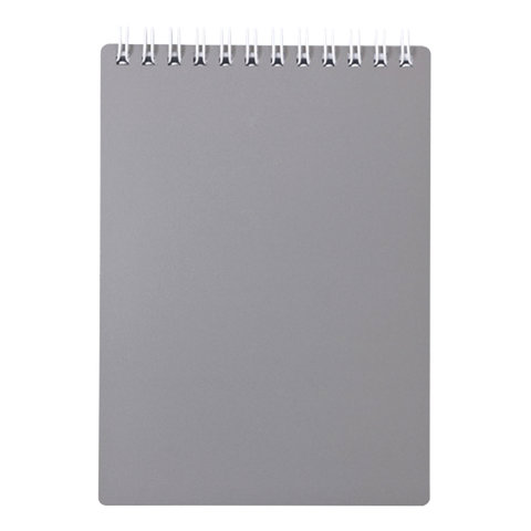 Блокнот МАЛЫЙ ФОРМАТ (110х145мм) А6, 80л, гребень, пластик, клетка, HATBER METALLIC, серый, 80Б6В1гр