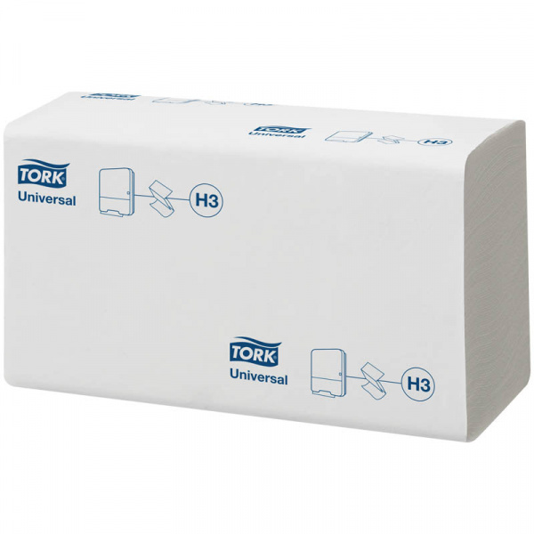 Полотенца бумажные лист. Tork "Universal"(ZZ-сл)(H3) 1 слойн., 250л/пач, 23*23см, белые