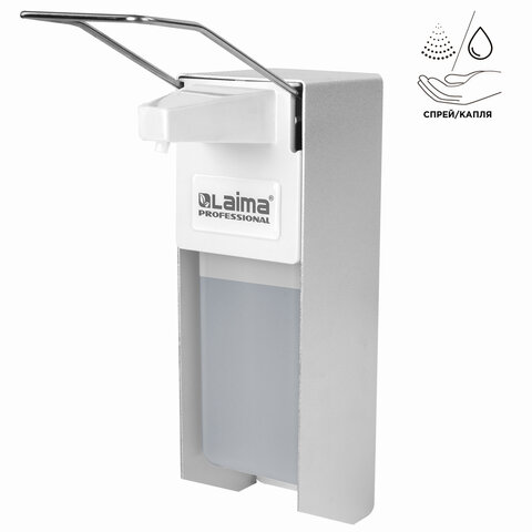 Дозатор локтевой для антисептика и дезинфицирующих средств, с еврофлаконом 1 л, LAIMA, металл