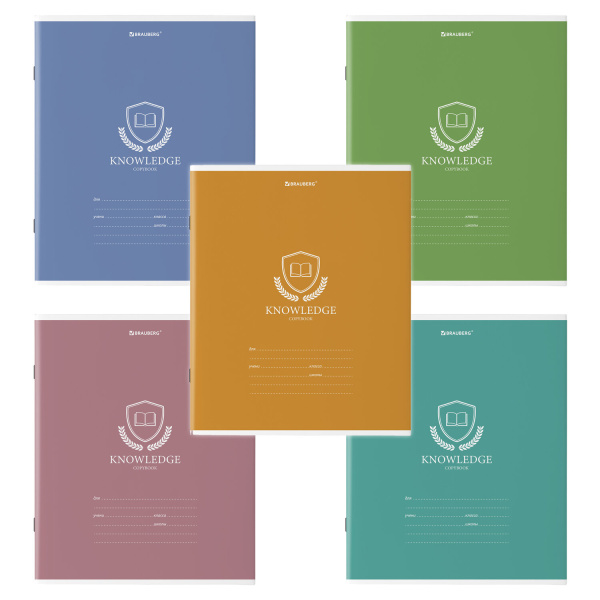 Тетрадь 18л. BRAUBERG линия, обложка картон, "ОДНОТОННЫЙ С ЭМБЛЕМОЙ"