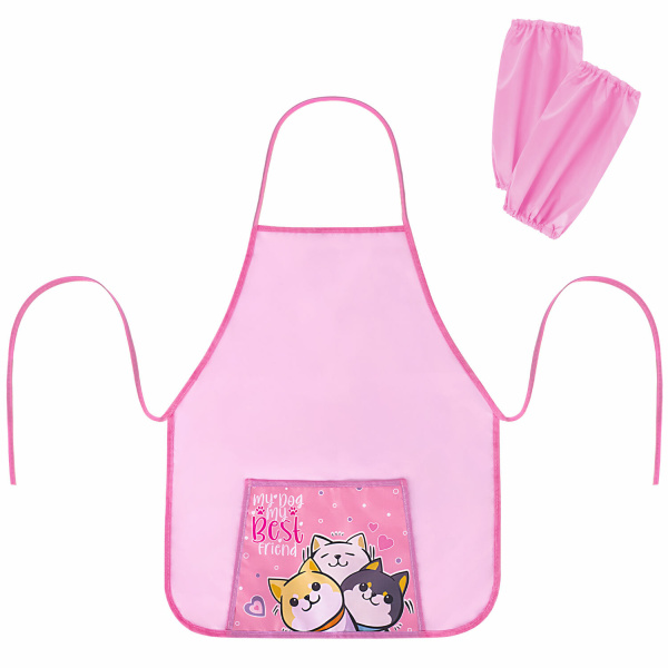 Накидка фартук с нарукавниками для труда ПИФАГОР, 1 карман, 46x54 см, Best team, 272455