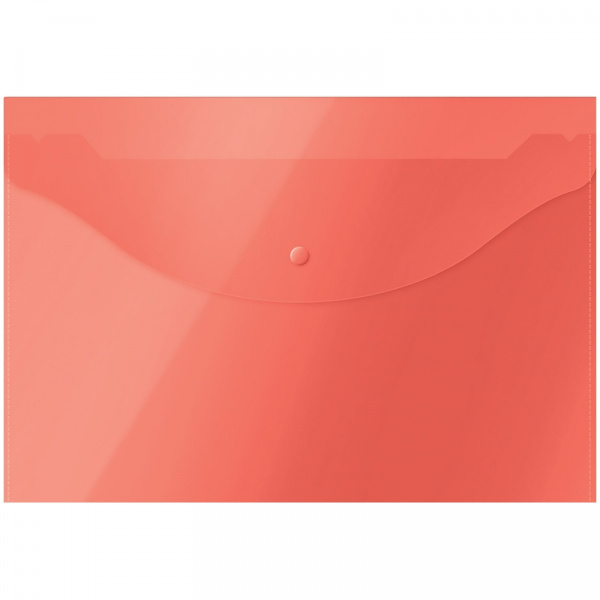 Папка-конверт на кнопке OfficeSpace А4, 120мкм, красная
