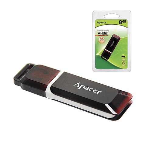 Флэш-диск APACER 8GB Handy Steno AH321 USB 2.0, скорость чтения/записи - 10/3 Мб/сек