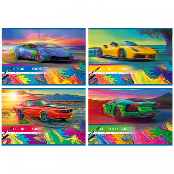 Альбом для рисования 32л., А4, на гребне BG "Color illusion"
