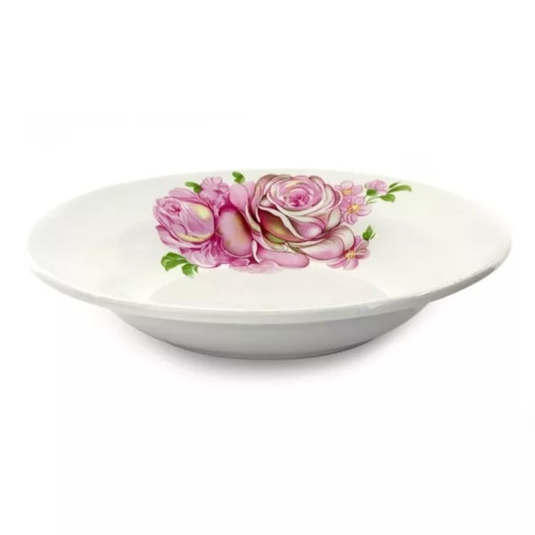Тарелка глубокая 200мм гр.8 "Розовые розы" 055