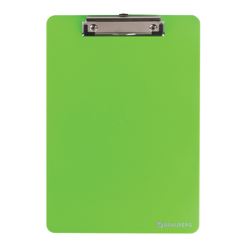 Доска-планшет BRAUBERG "Solid" с верхним прижимом, прочный ABS, А4, 315х225 мм, 2 мм, зеленая 226824