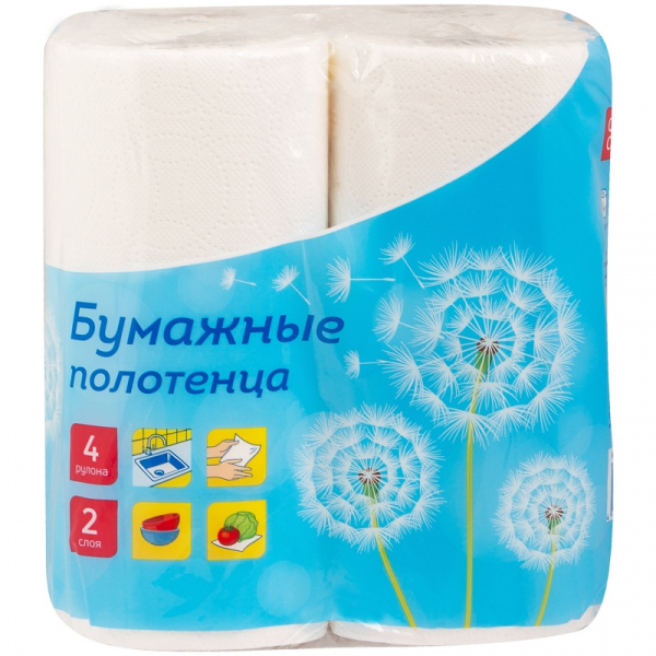 Полотенца бумажные в рулонах OfficeClean, 2-слойные, 11,6м/рул, тиснение, белые, ( 4шт.) Полотенца бумажные в рулонах OfficeClean, 2-слойные, 11,6м/рул, тиснение, белые, ( 4шт.)