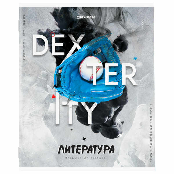 Тетрадь предметная "SPORT CLUB" 48 л., обложка картон, ЛИТЕРАТУРА, линия, подсказ, BRAUBERG