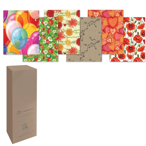 Бумага упаковочная подарочная, в рулонах, глянцевая, 2листа 0,7х1м, рисунок ассорти (женский),шк1618