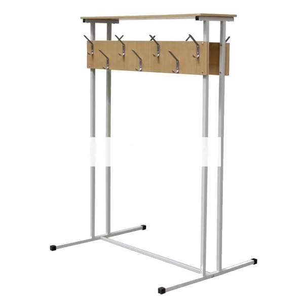 Вешалка напольная двухсторонняя на 20 крючков. Габариты: 1450х250х1200мм, м/к серый Вешалка напольная двухсторонняя на 20 крючков. Габариты: 1450х250х1200мм, м/к серый