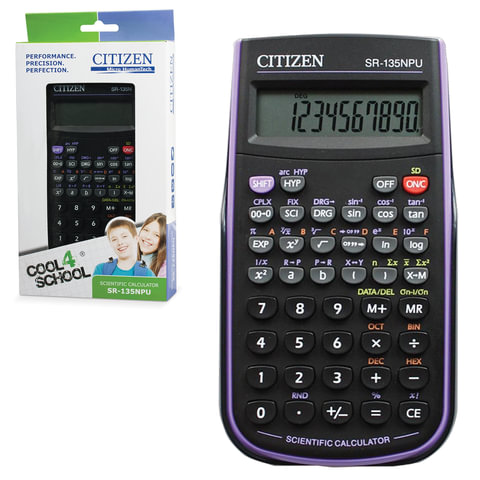 Калькулятор CITIZEN инженерный SR-135NPUCFS, 8+2разр, пит.от батарейки,154*84мм,сертифицирован д/ЕГЭ Калькулятор CITIZEN инженерный SR-135NPUCFS, 8+2разр, пит.от батарейки,154*84мм,сертифицирован д/ЕГЭ