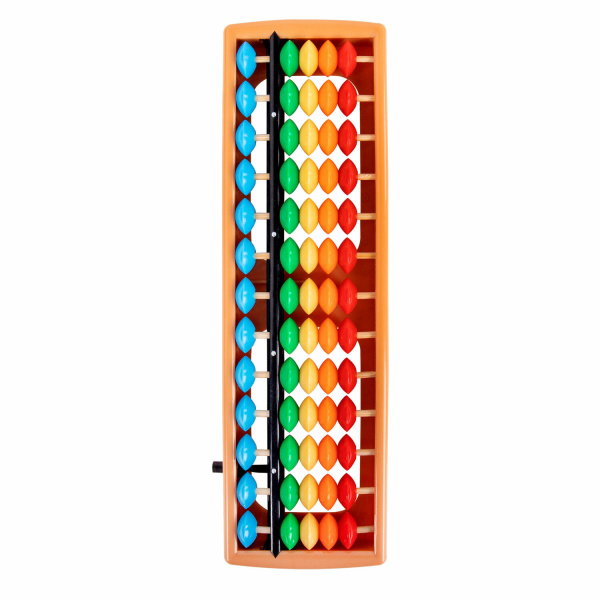 Счеты Абакус (соробан) радужные ЮНЛАНДИЯ "Ментальная арифметика", 13 разрядов кнопка обнуления, 1062